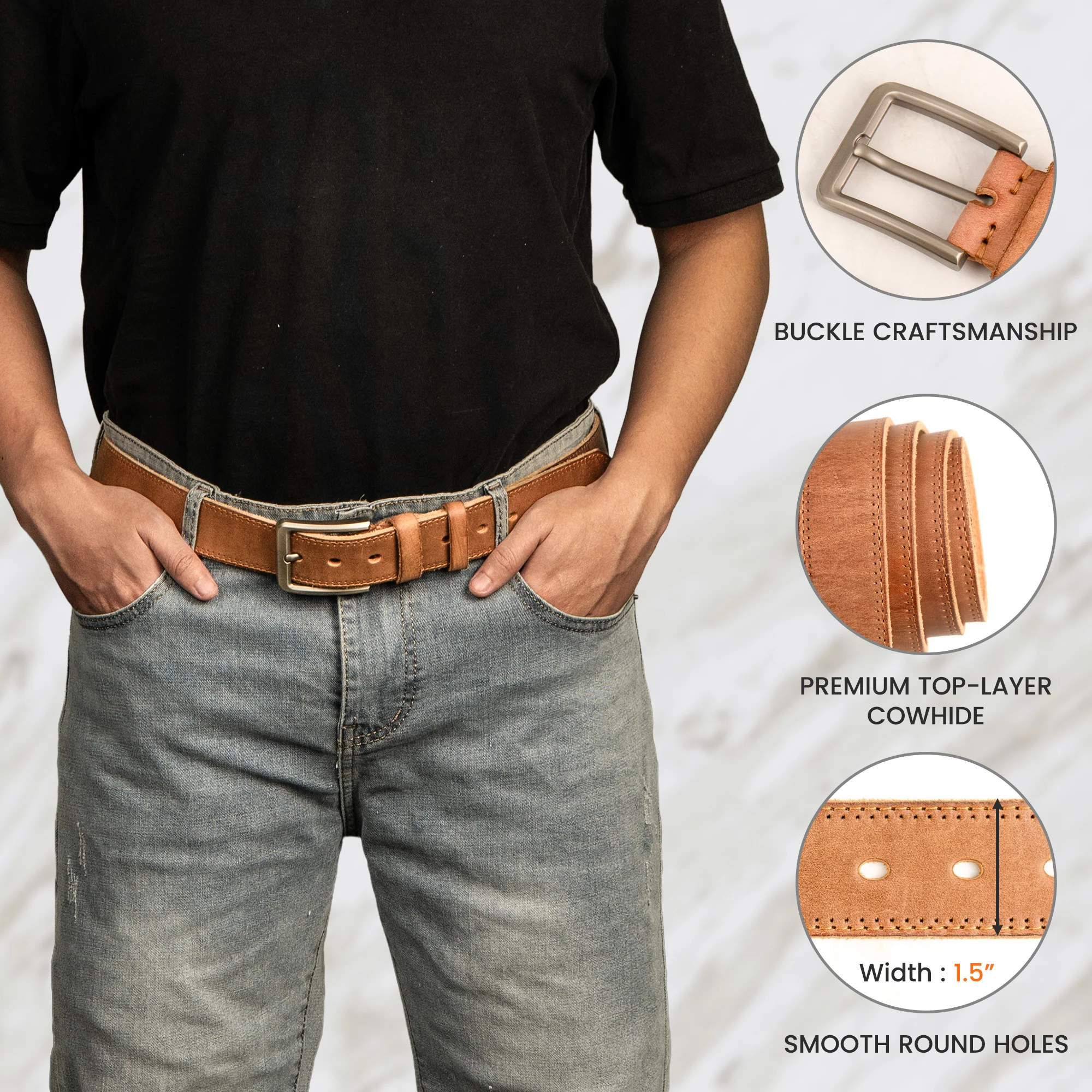 I Love Your Face Especially When It's Between My Legs - Naughty Fun Gifts For Him - Personalized Cowhide Belt