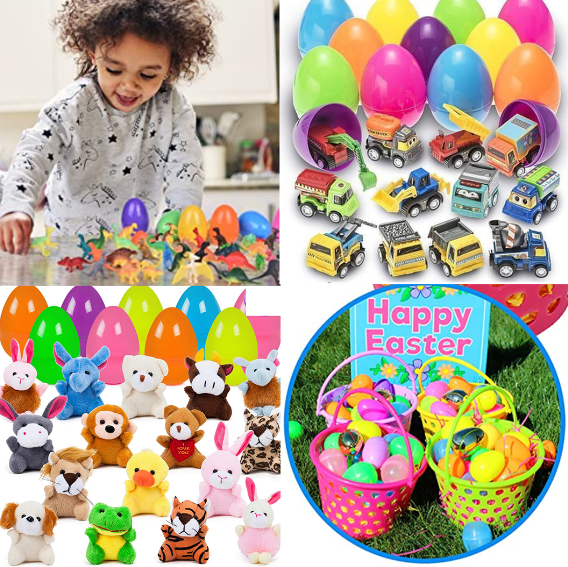 Easter Eggs Filled with Toys for Easter Hunts, Basket Stuffers, Easter