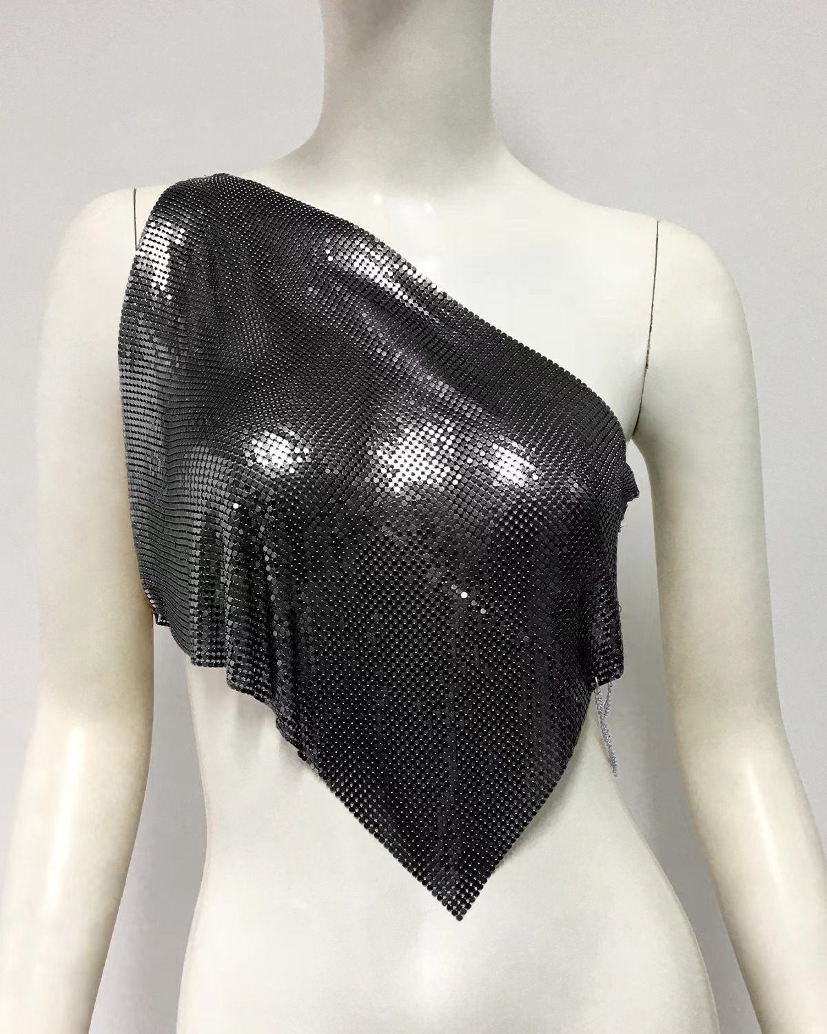 European and American fashion women's personalized slanted shoulder bl