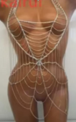 Alloy necklace personalized multi-layer mesh body chain fashion performance shooting Cos accessories