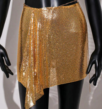 gold Cross border New Product Fashion Set Skirt Metal sequin Strap Skirt Set Sexy European and American Spicy Girl Two Piece Set for Women