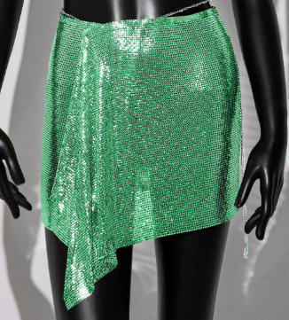 green Cross border New Product Fashion Set Skirt Metal sequin Strap Skirt Set Sexy European and American Spicy Girl Two Piece Set for Women