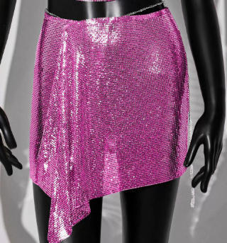 rose red Cross border New Product Fashion Set Skirt Metal sequin Strap Skirt Set Sexy European and American Spicy Girl Two Piece Set for Women