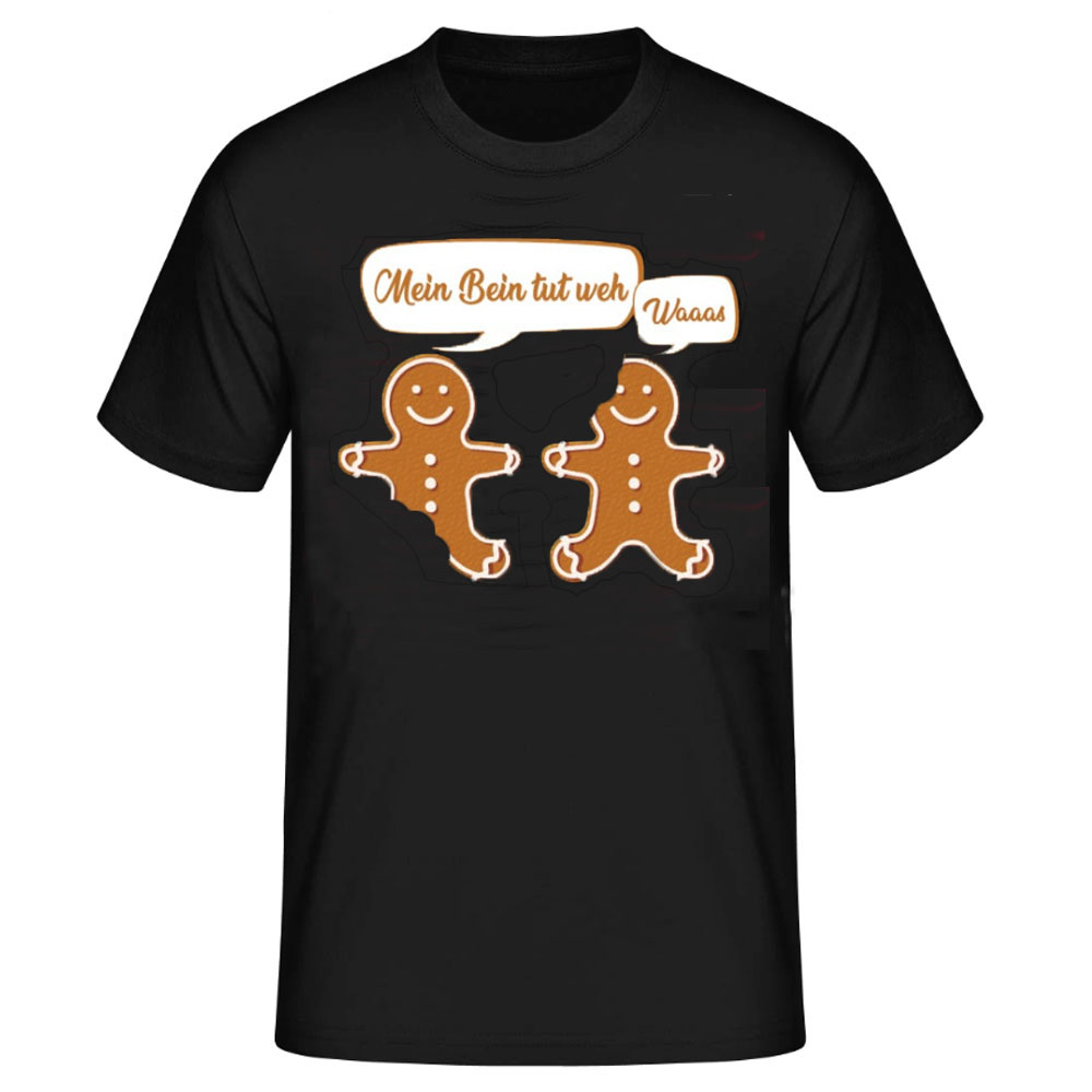 Weihnachten Lebkuchen lustiger Spruch schwarz T-Shirt