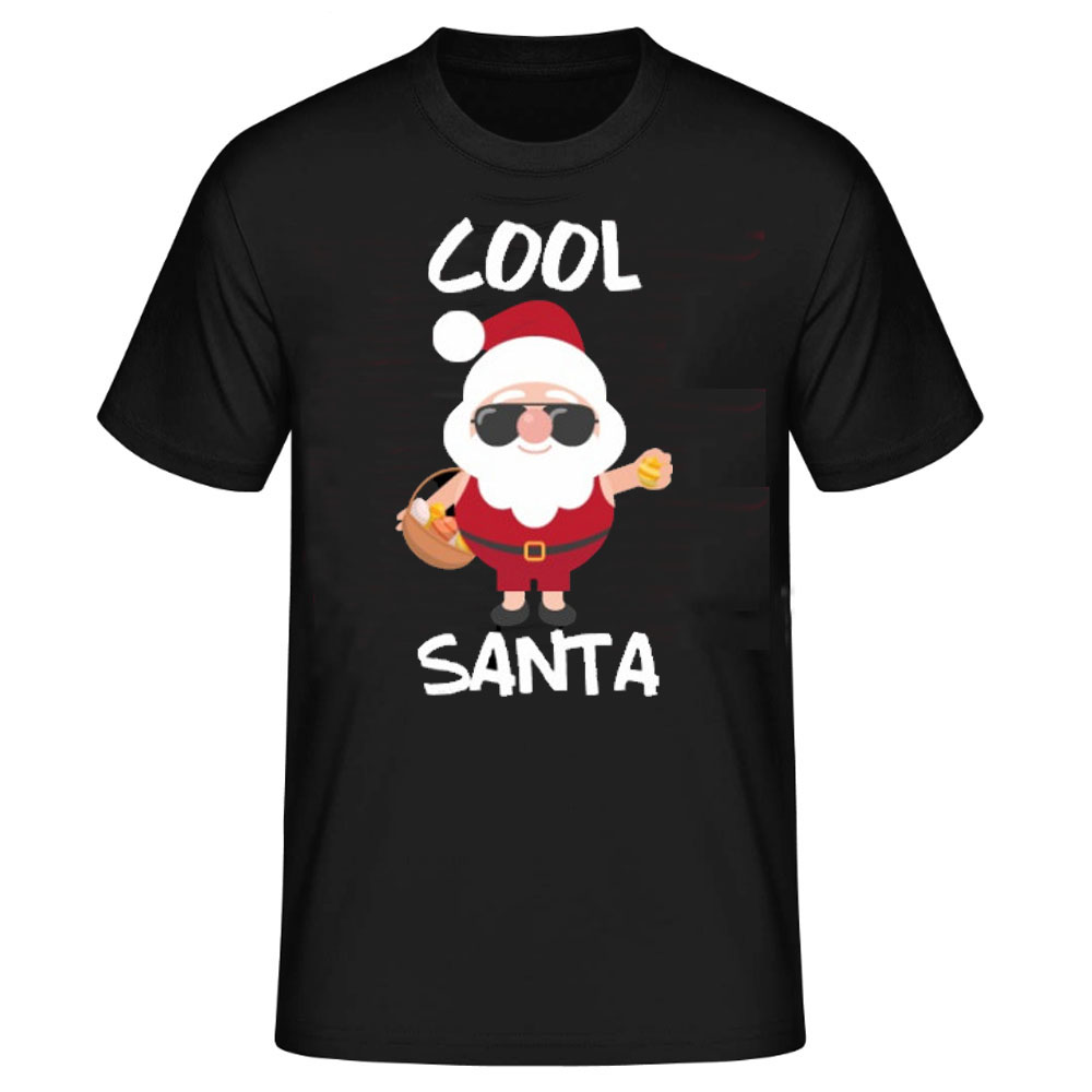 Weihnachten COOL Santa Weihnachtsmann schwarz T-Shirt