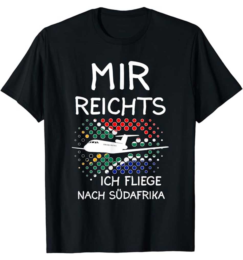 Ich fliege nach Südafrika Reise schwarz T-Shirt für Herren
