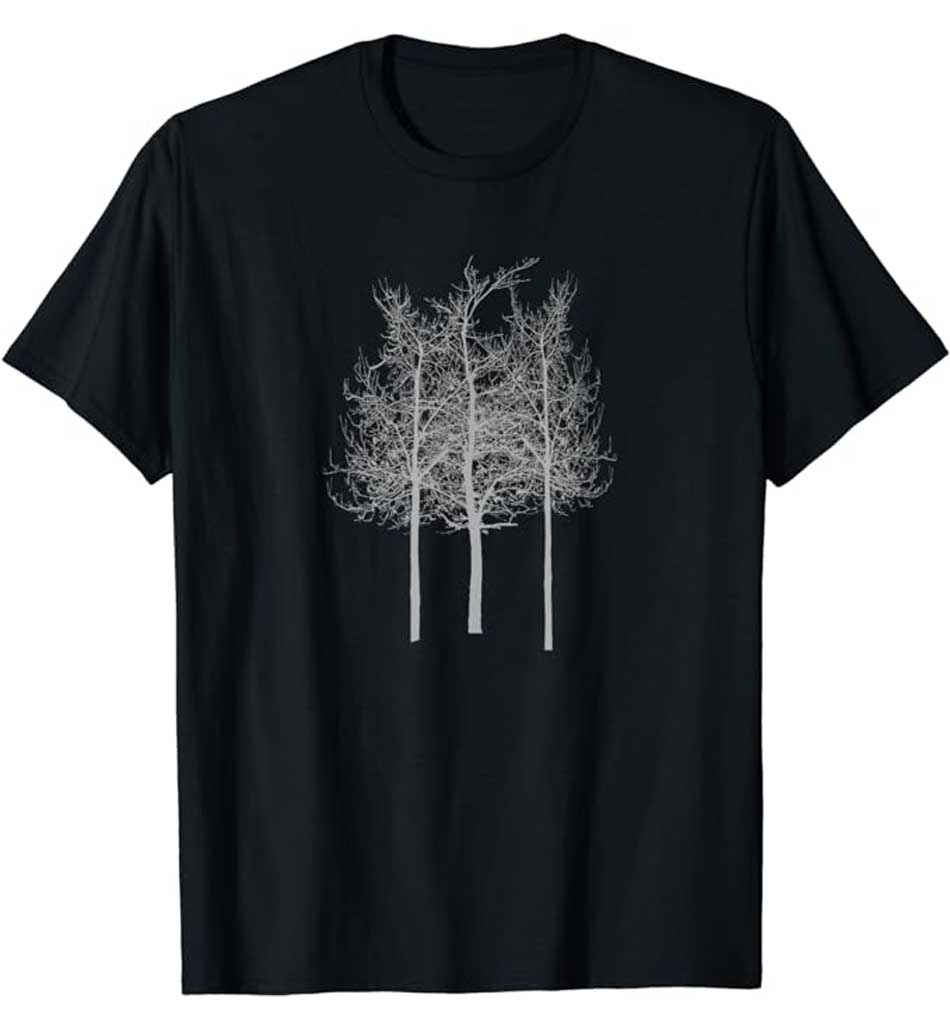 Bäume Wald Natur schwarz T-Shirt für Herren