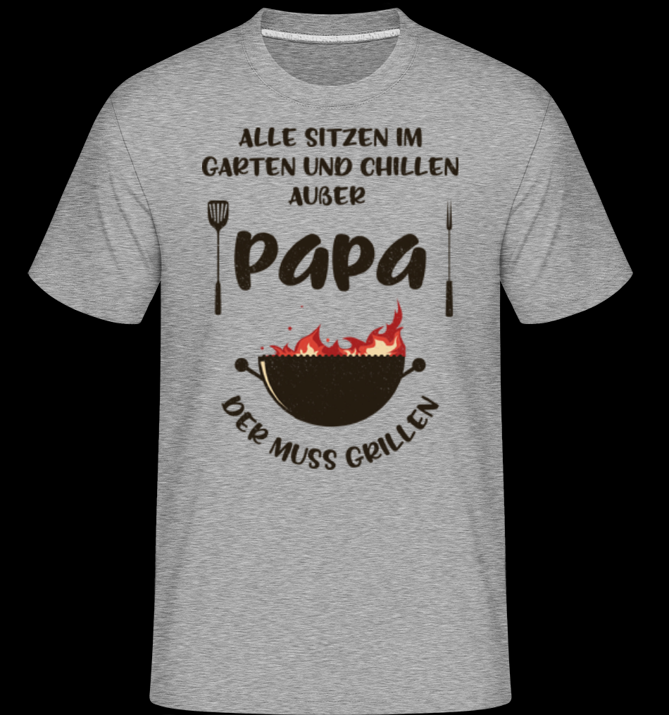 Alle Sitzen Im Garten Papa grau T-Shirt für Herren