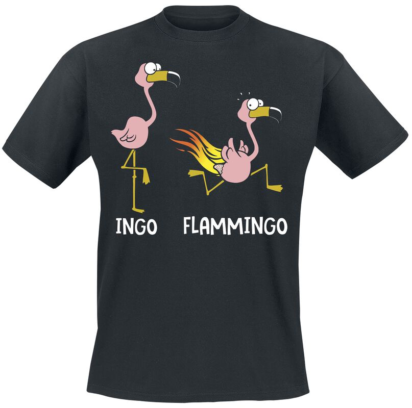 "Flammingo" Tierisch T-Shirt schwarz für Männer