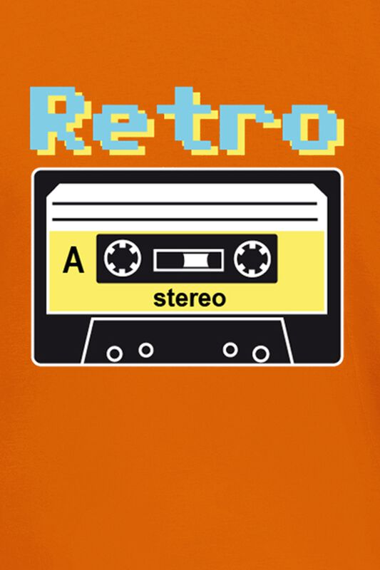 "Retro Kassette" T-Shirt orange für Männer