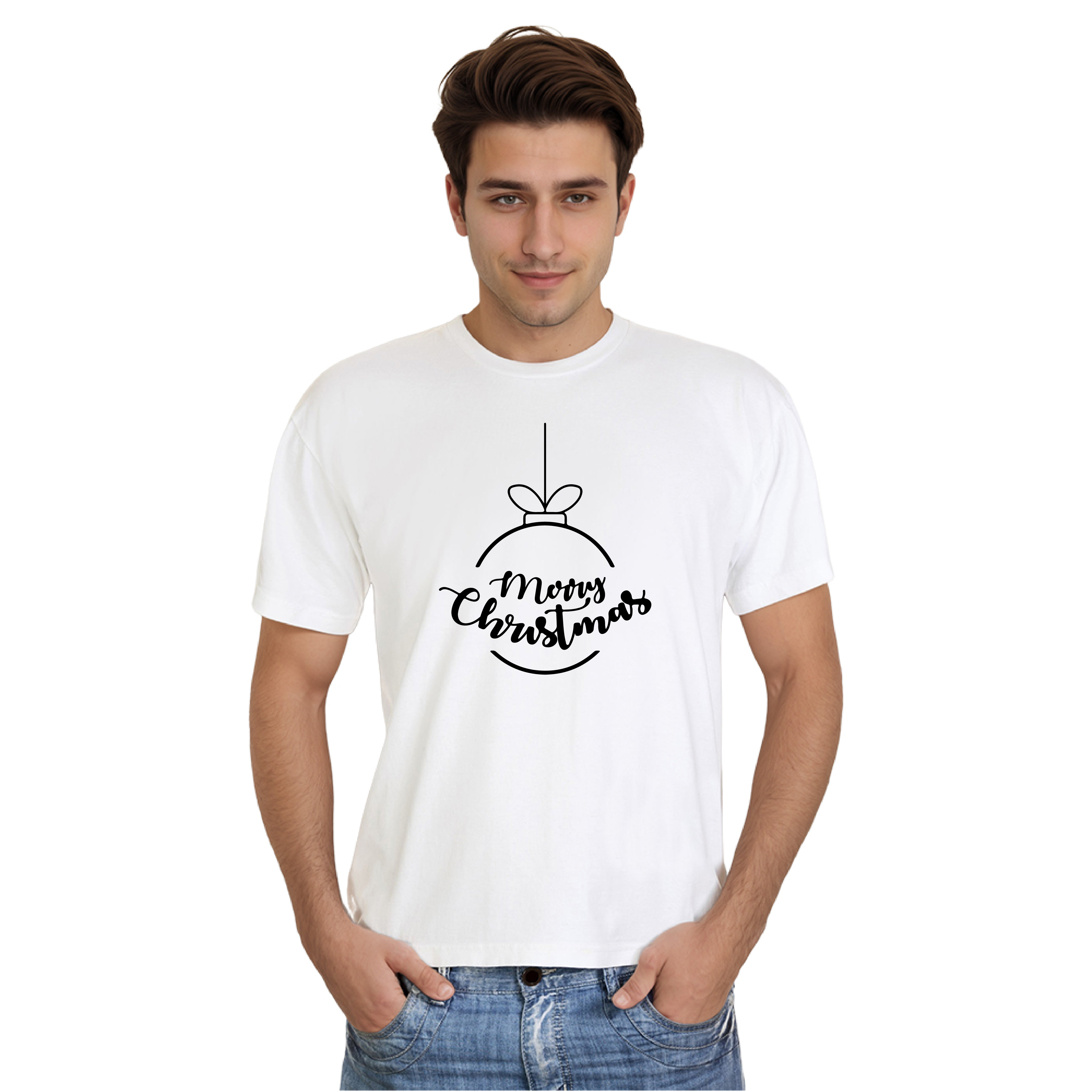 Herren Weihnachten Merry Christmas weiß T-Shirt