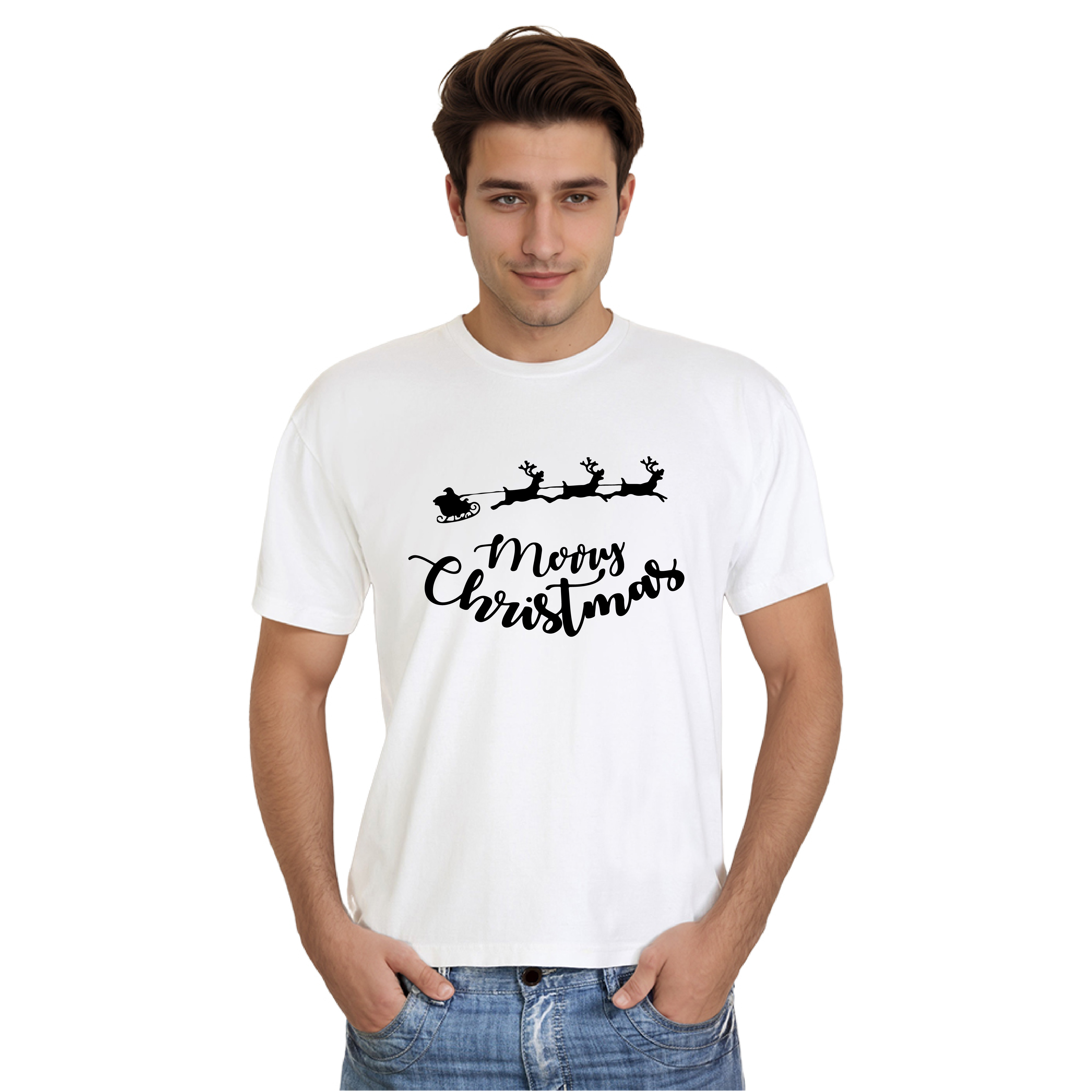 Herren Weihnachten Merry Christmas weiß T-Shirt