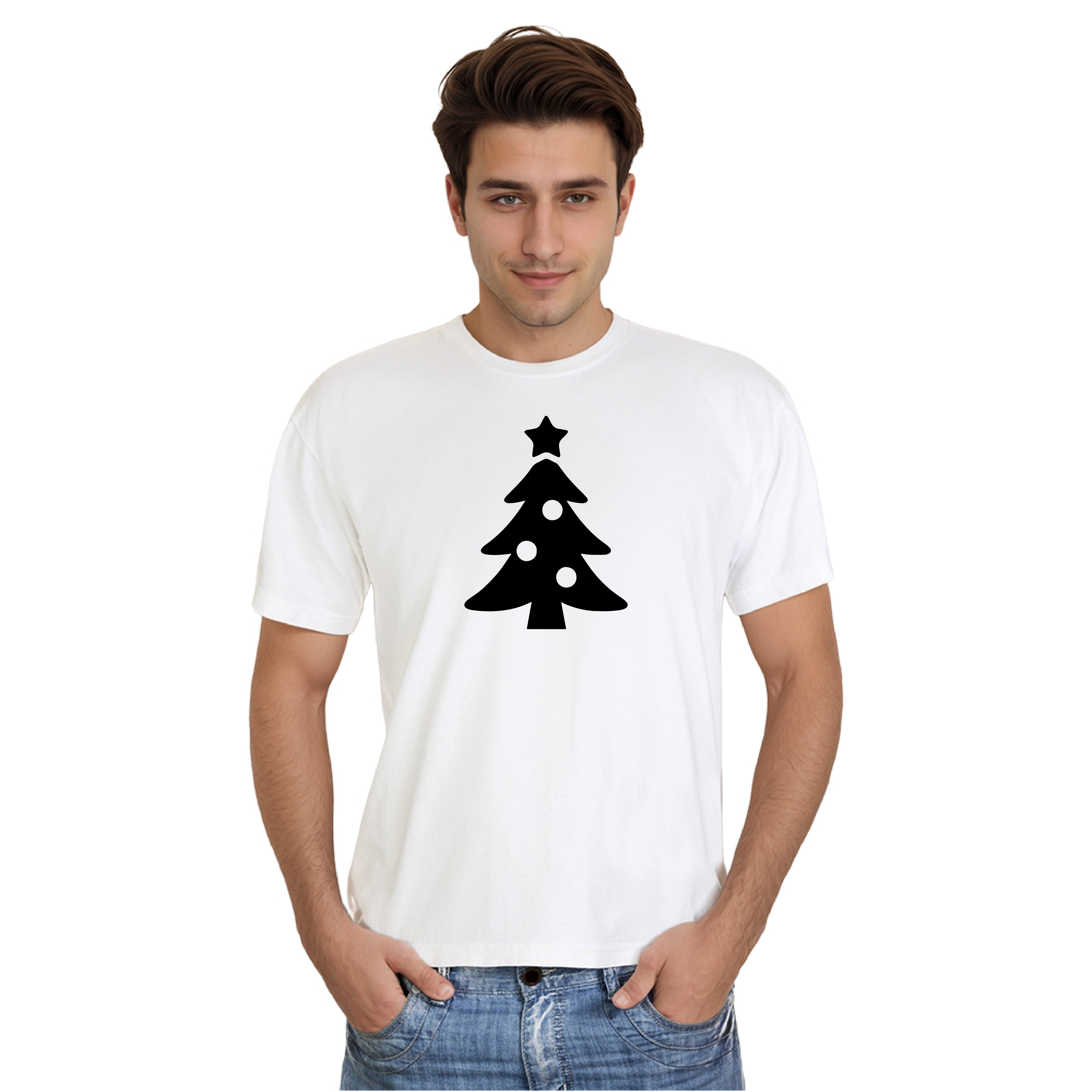 Merry Christmas Weihnachtsbaum weiß Herren T-Shirt