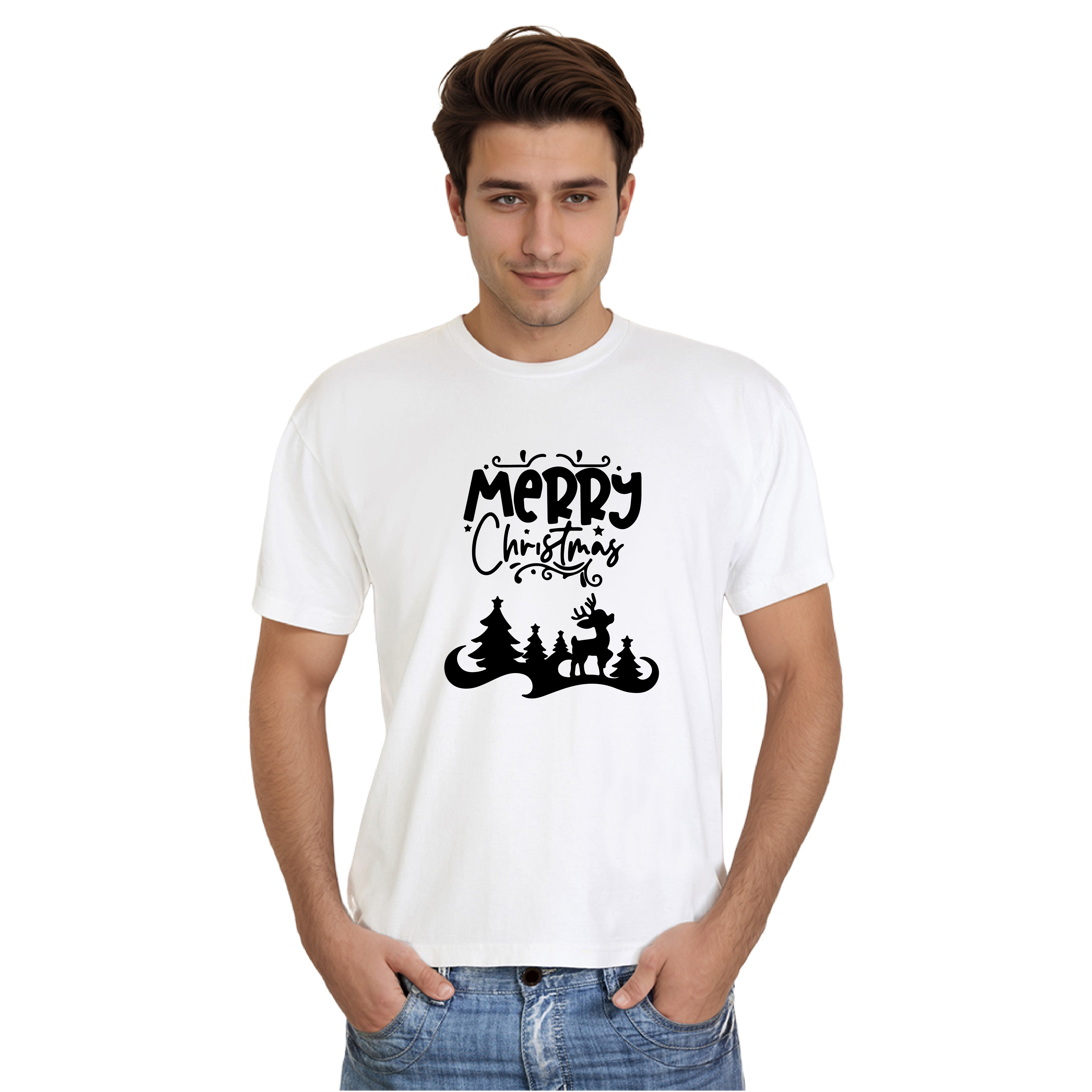 Herren Weihnachten Merry Christmas weiß T-Shirt