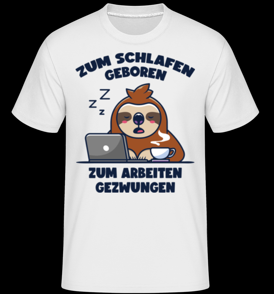 Zum Arbeiten Gezwungen weiß T-Shirt für Herren