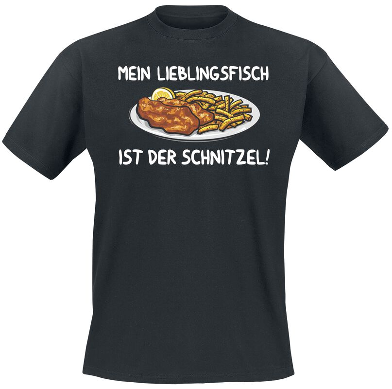 "Mein Lieblingsfisch ist der Schnitzel" T-Shirt schwarz für Männer