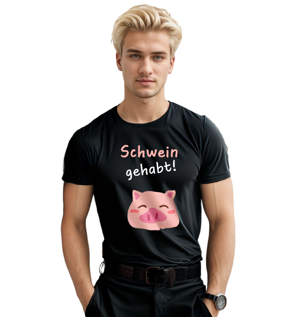 Schwein gehabt! T-Shirt für Herren