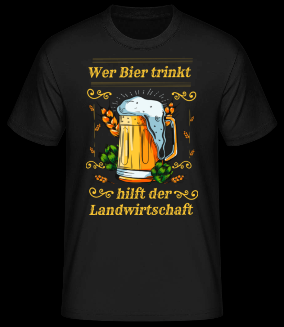 Bier Hilft Der Landwirtschaft schwarz T-Shirt für Herren