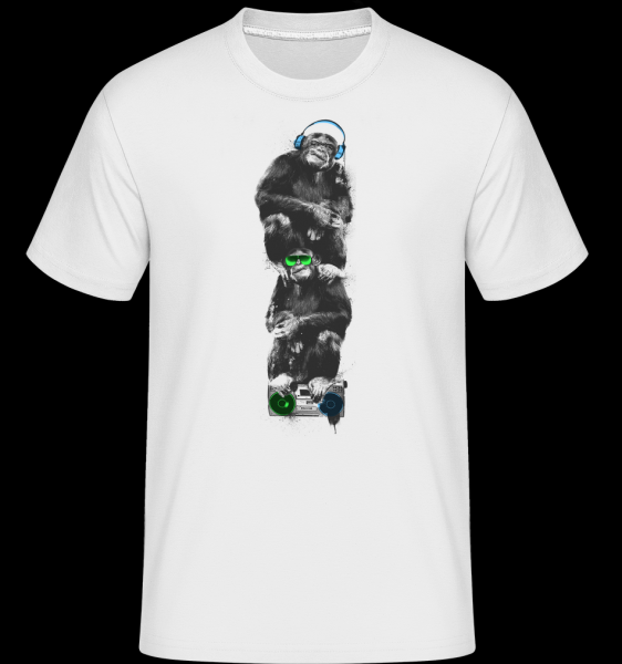 Musik Affen weiß T-Shirt für Herren