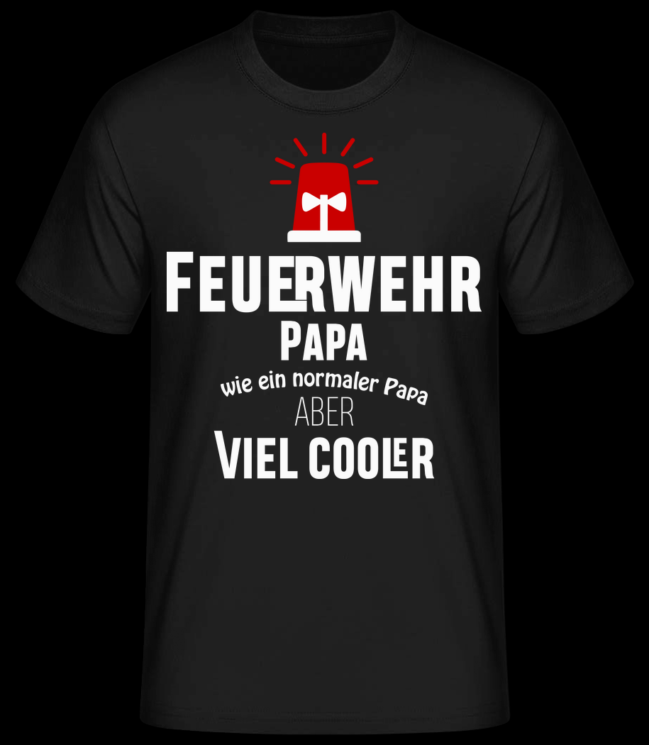 Cooler Feuerwehr Papa schwarz T-Shirt für Herren