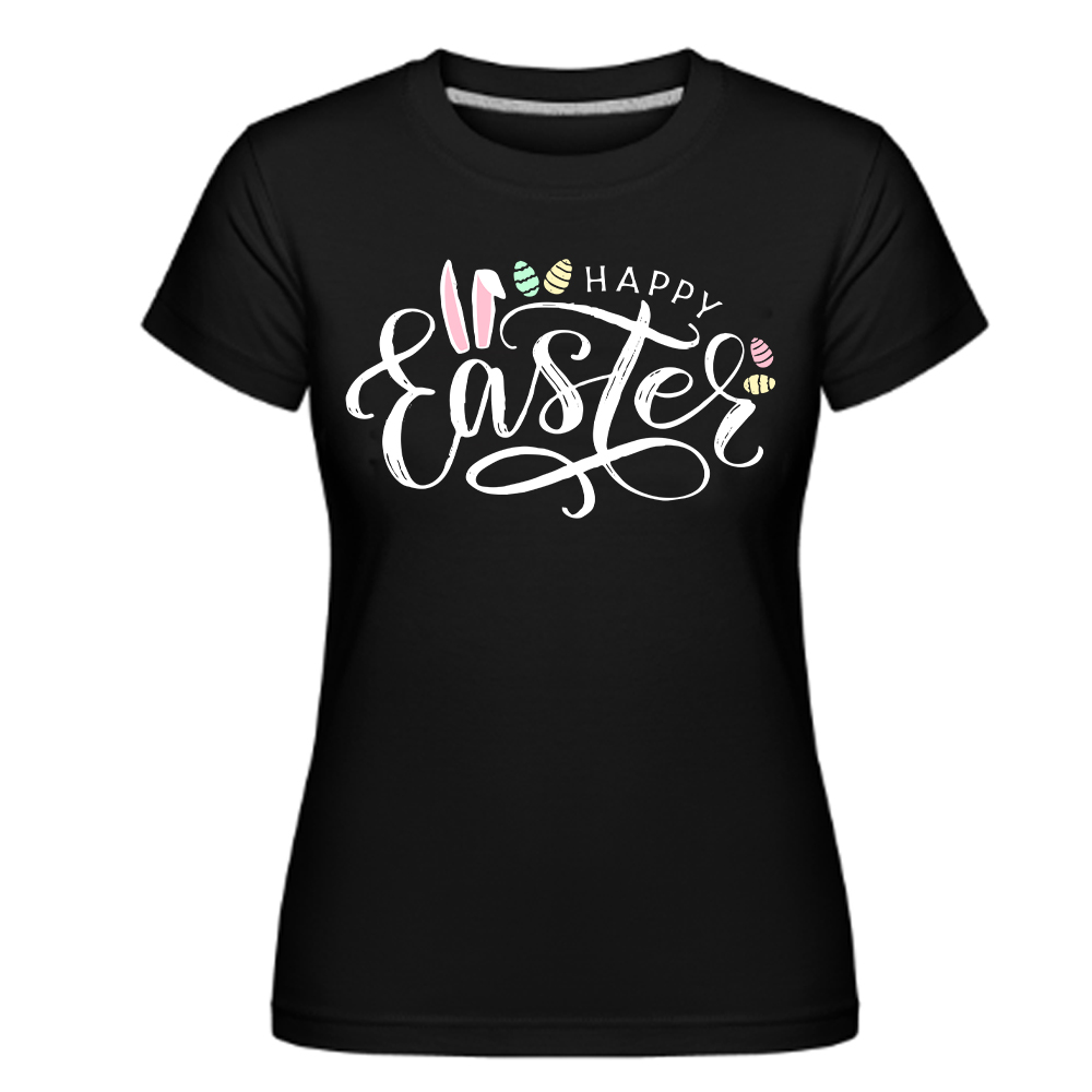 Happy Easter schwarz Damen kurzarm T-Shirt