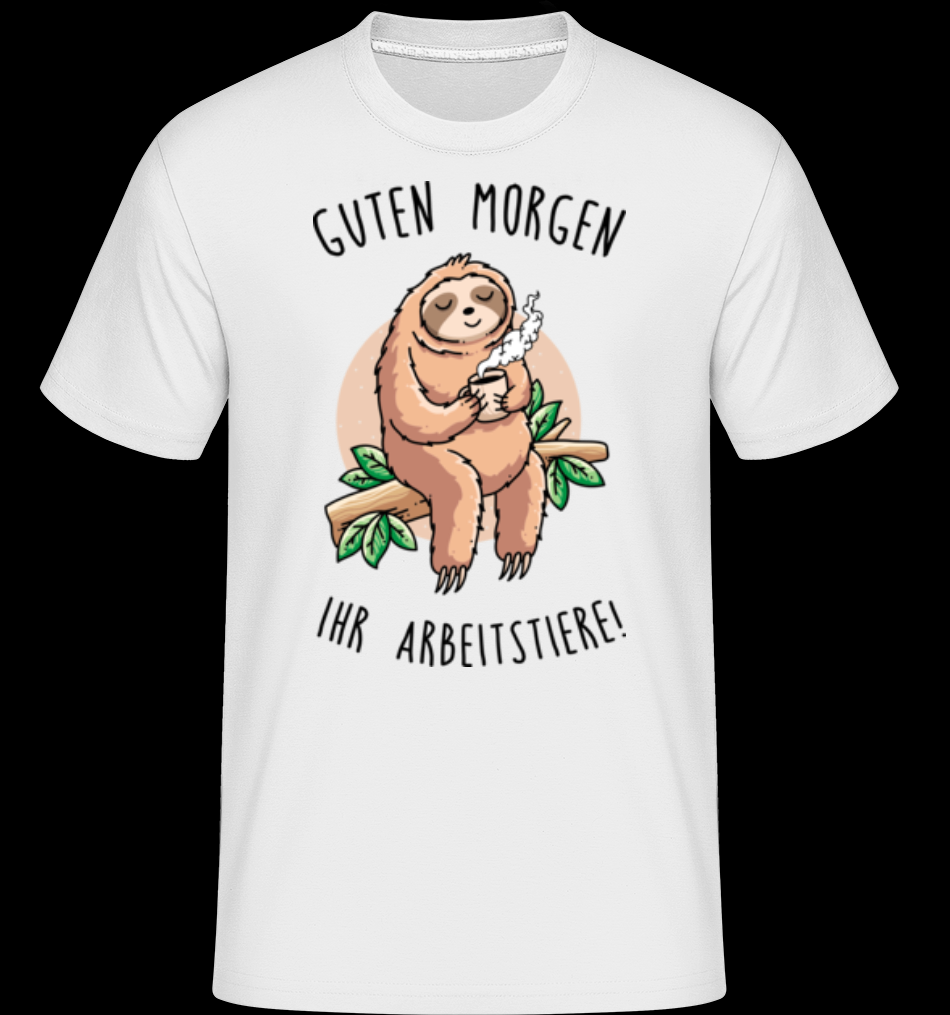 Guten Morgen Arbeitstiere weiß T-Shirt für Herren