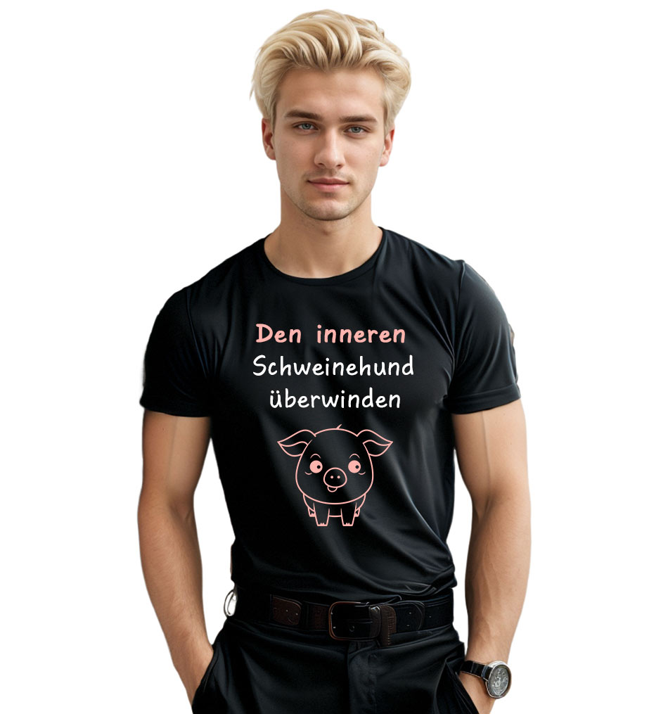 Den inneren Schweinehund überwinden T-Shirt für Herren