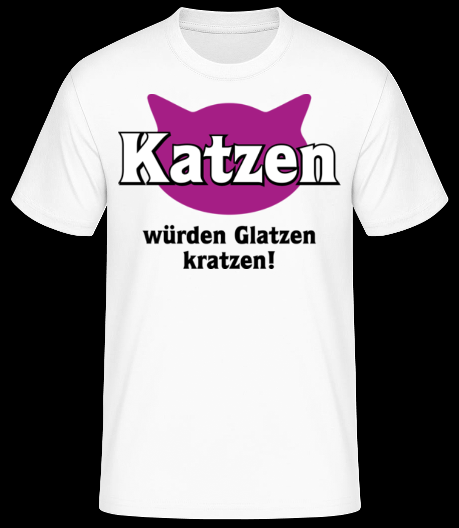 Katzen Würden Glatzen Kratzen weiß T-Shirt für Herren