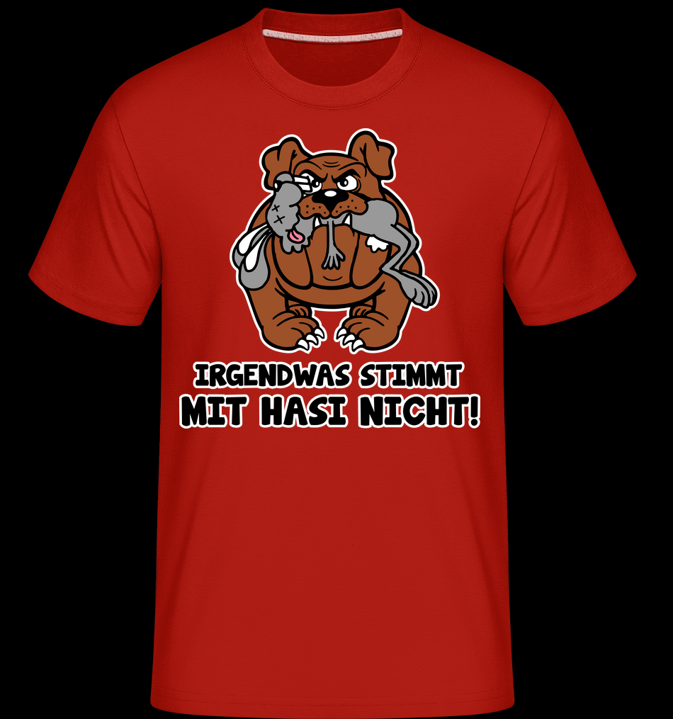 Irgendwas Stimmt Mit Hasi Nicht ROT T-Shirt für Herren