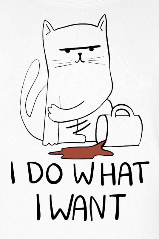 Tierisch "I Do What I Want" T-Shirt weiß für Frauen