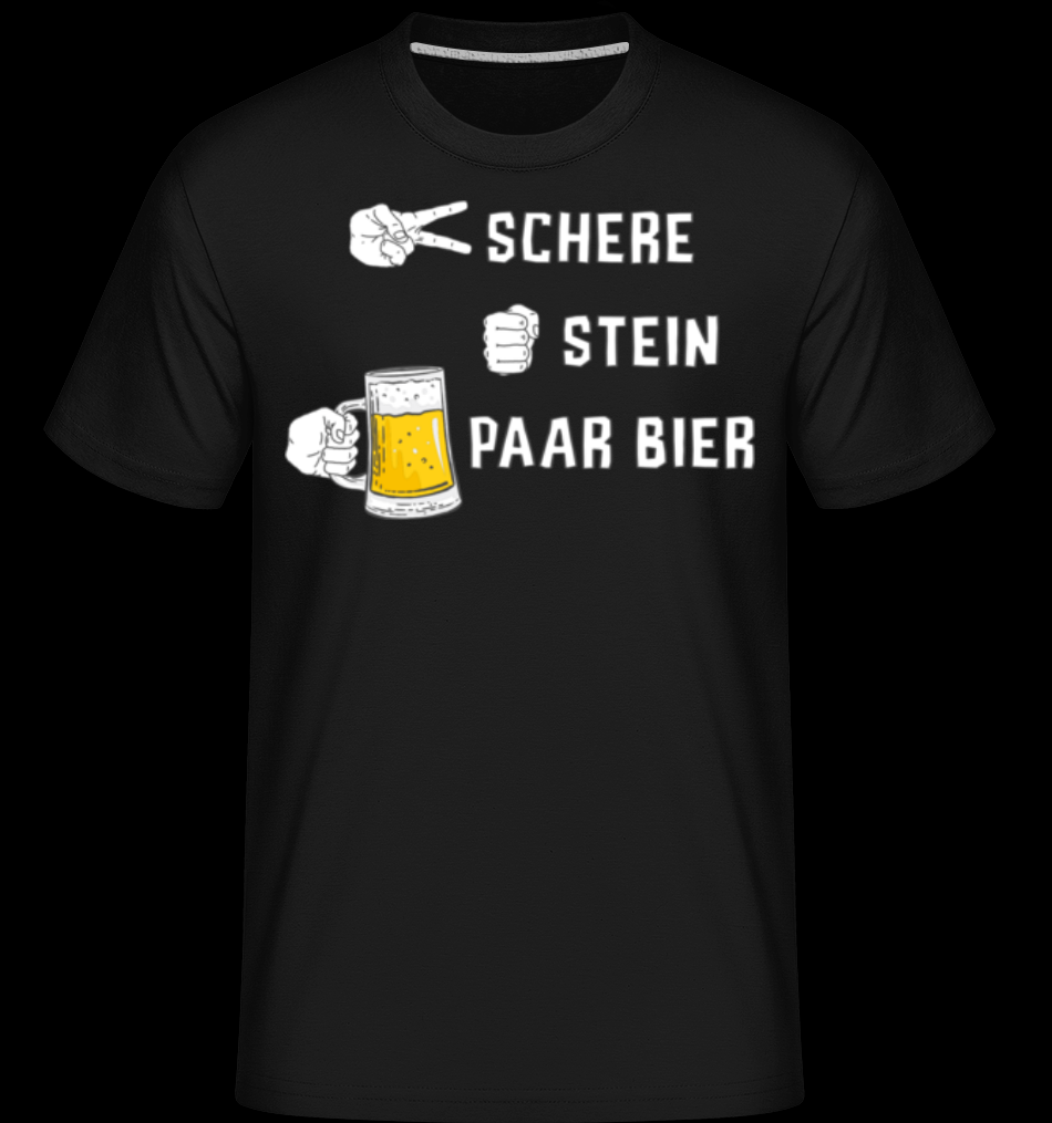 Schere Stein Paar Bier schwarz T-Shirt für Herren