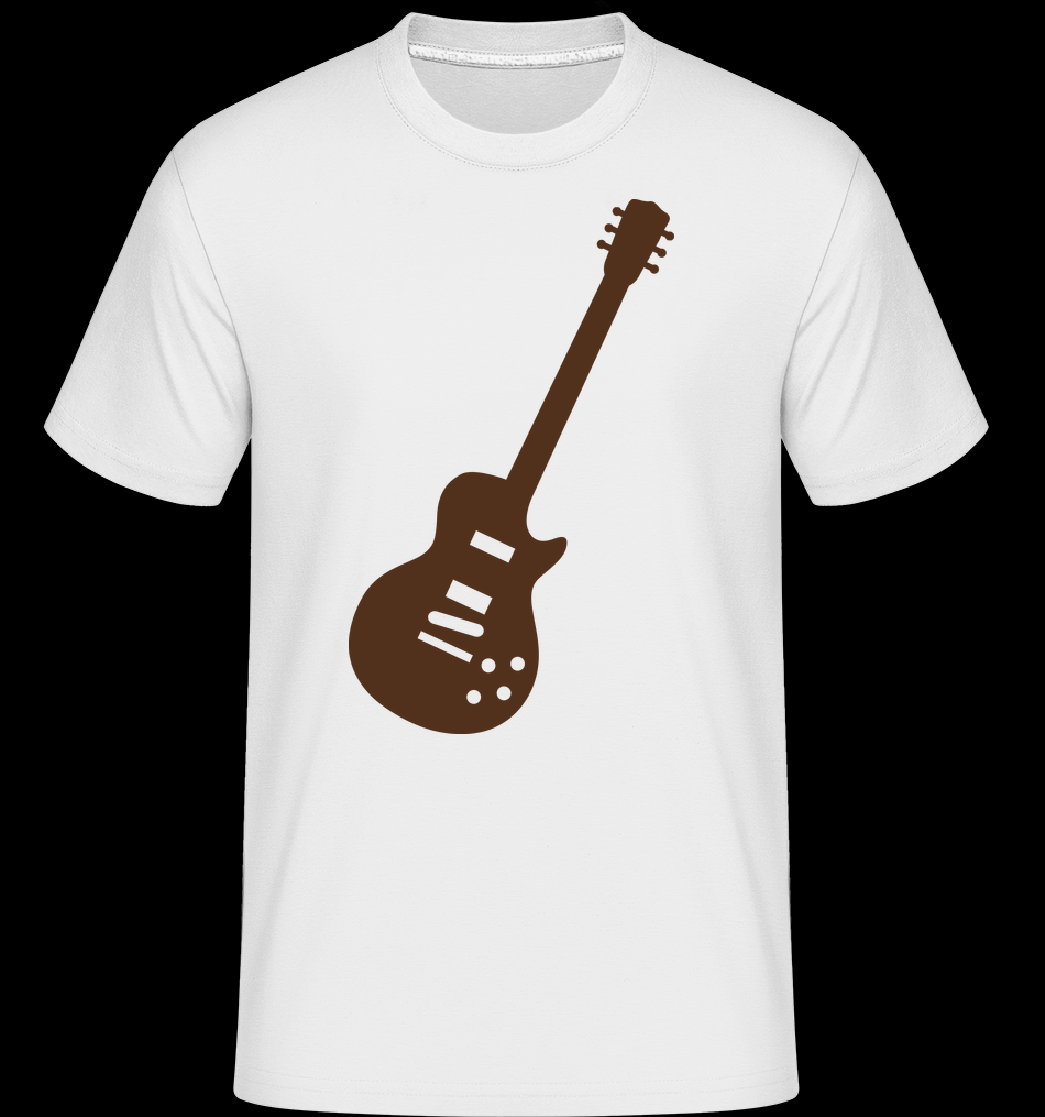 E-Gitarre weiß T-Shirt für Herren