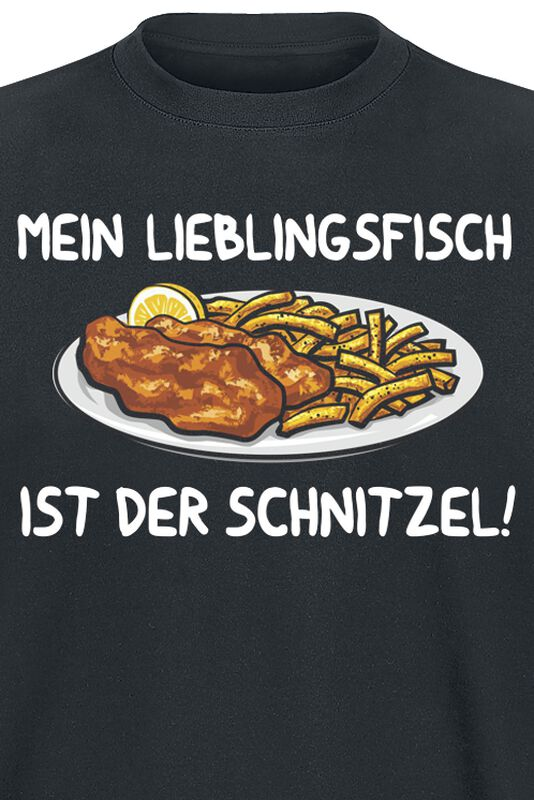 "Mein Lieblingsfisch ist der Schnitzel" T-Shirt schwarz für Männer