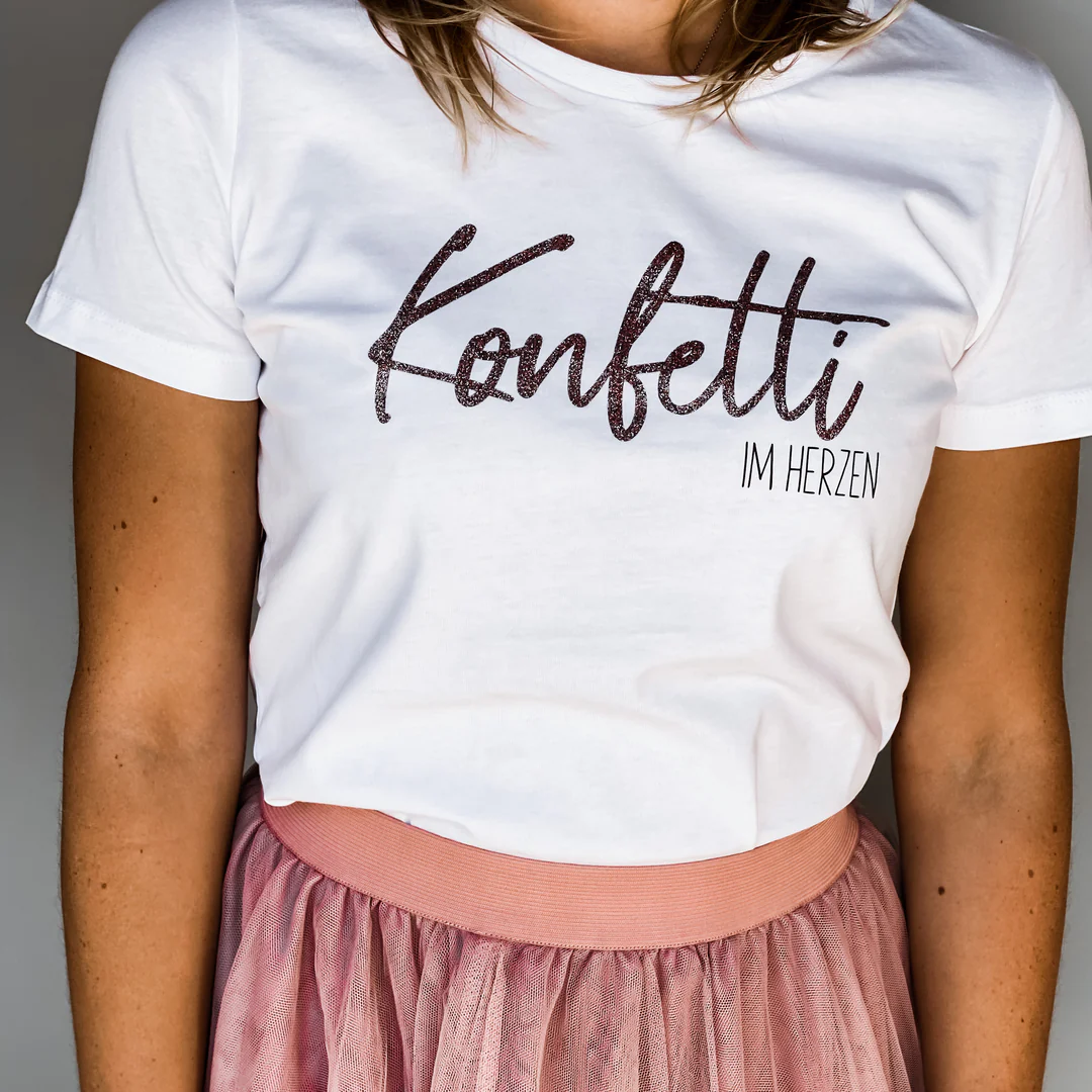 Konfetti Im Herzen weiß Damen T-Shirt