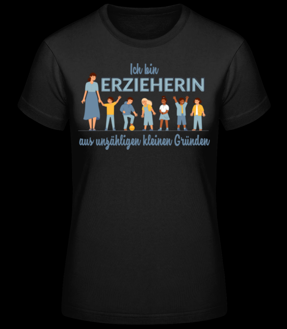 Ich bin Erzieherin schwarz T-Shirt für Damen