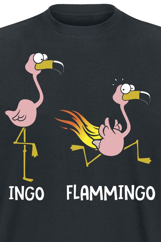 "Flammingo" Tierisch T-Shirt schwarz für Männer