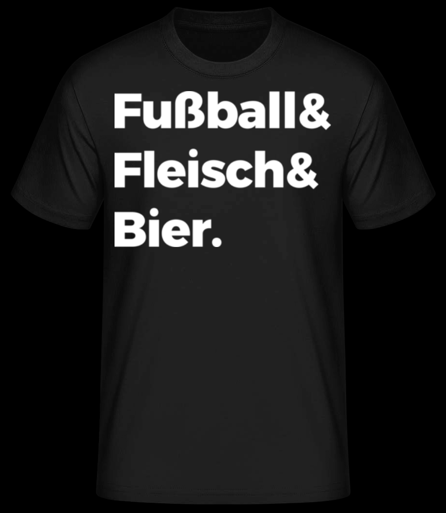 Fußball Fleisch Bier schwarz T-Shirt für Herren 