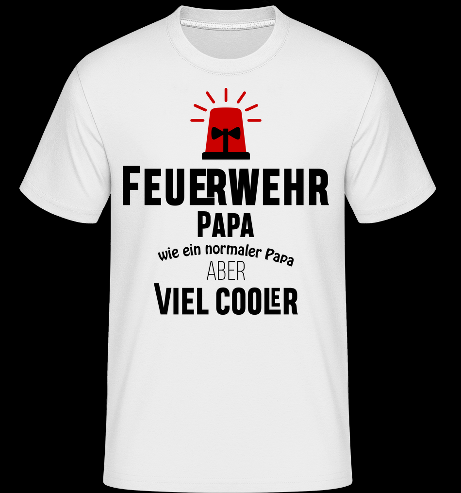 Cooler Feuerwehr Papa weiß T-Shirt für Herren