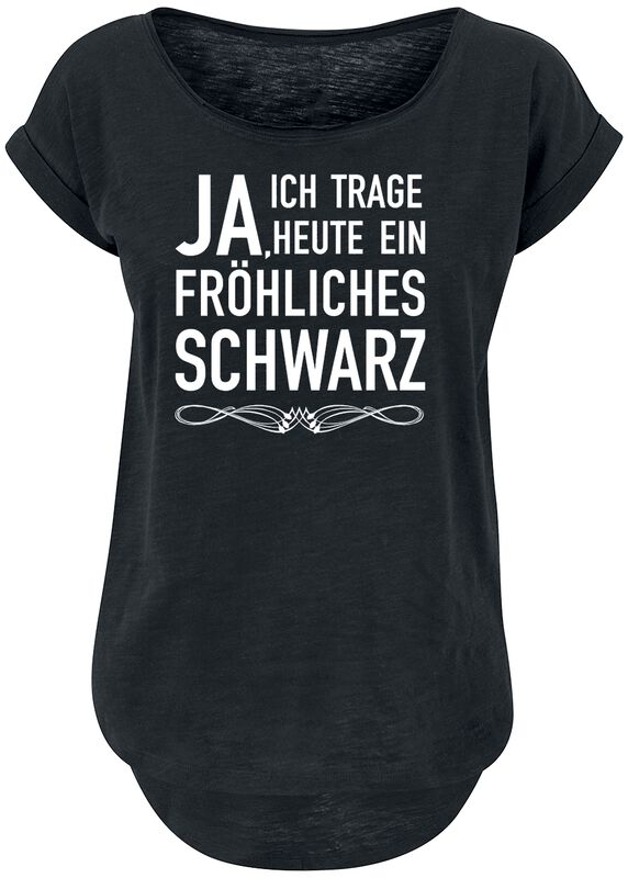 "Fröhliches schwarz" T-Shirt schwarz für Frauen