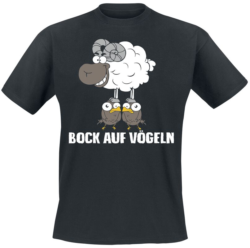 "Bock auf Vögeln" Tierisch T-Shirt schwarz für Männer