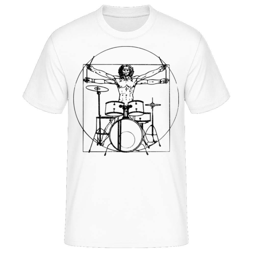 DaVinci Schlagzeug weiß T-Shirt für Herren