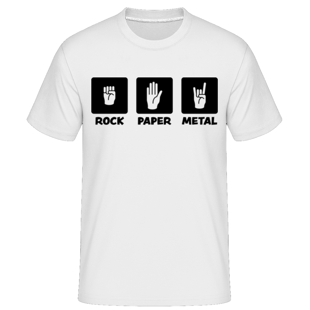 Rock Paper Metal weiß T-Shirt für Herren
