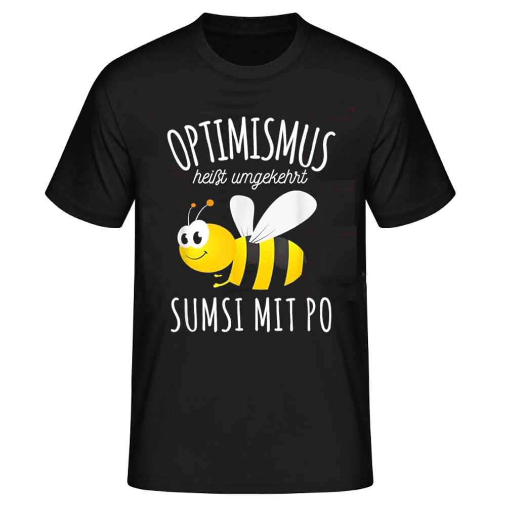 Sumsi mit Po Optimismus Imker Bienen Honig schwarz kurzarm T-Shirt 