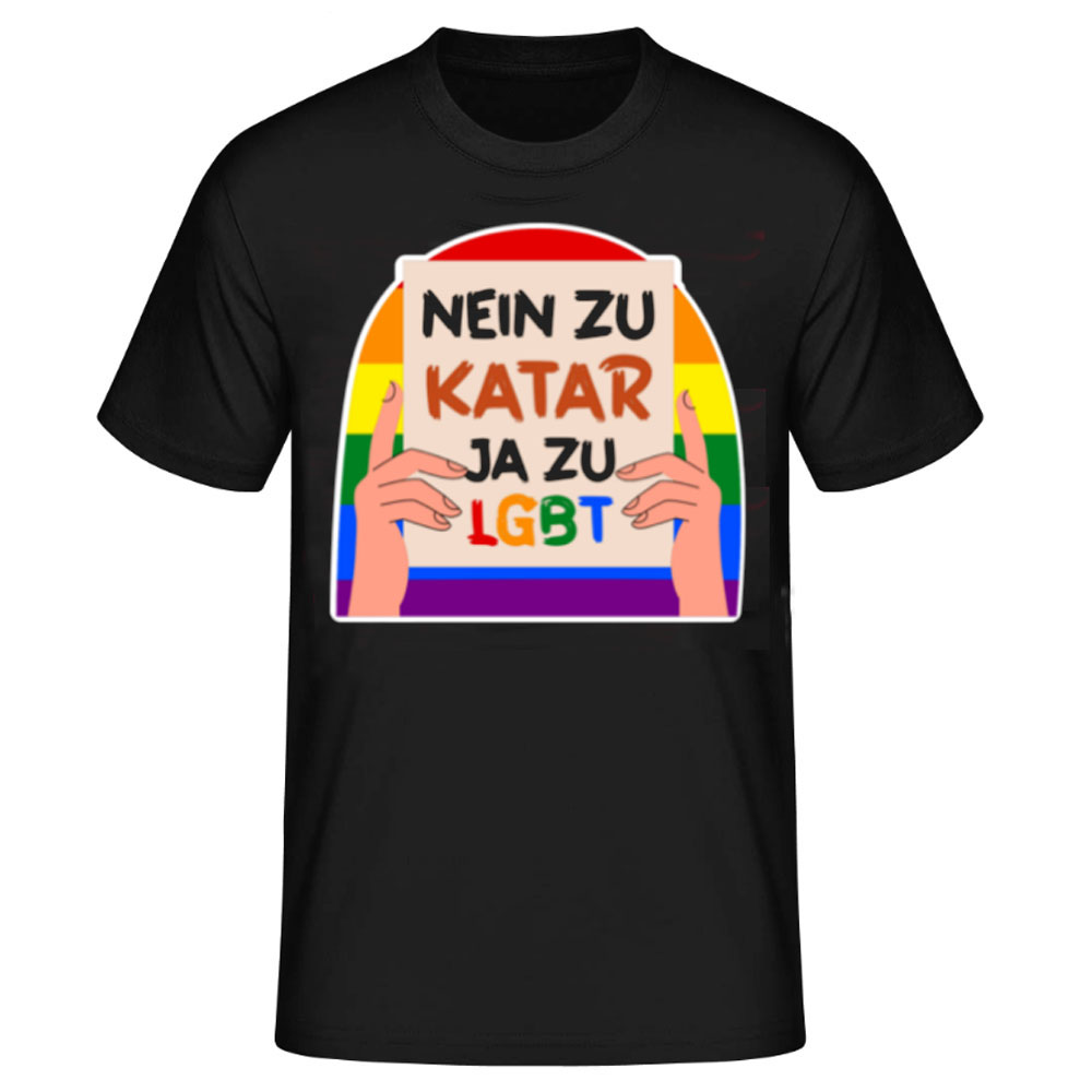Nein zu Katar Ja LGBTQ Männer T-Shirt