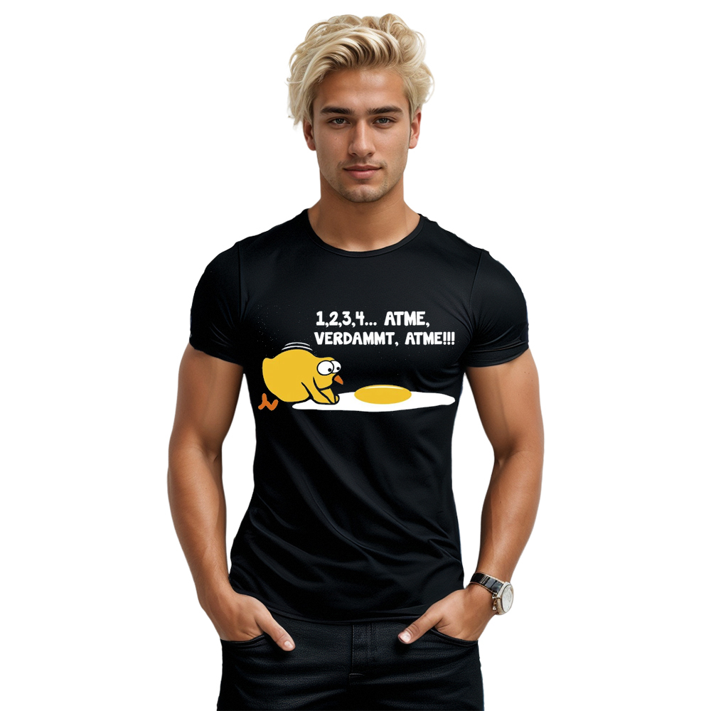 1,2,3,4... Atme, verdammt, atme!!! lustiges schwarz T-Shirt