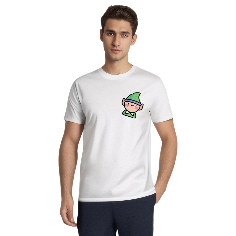 Herren Weiß Weihnachten elf Druck lustig T-Shirt A