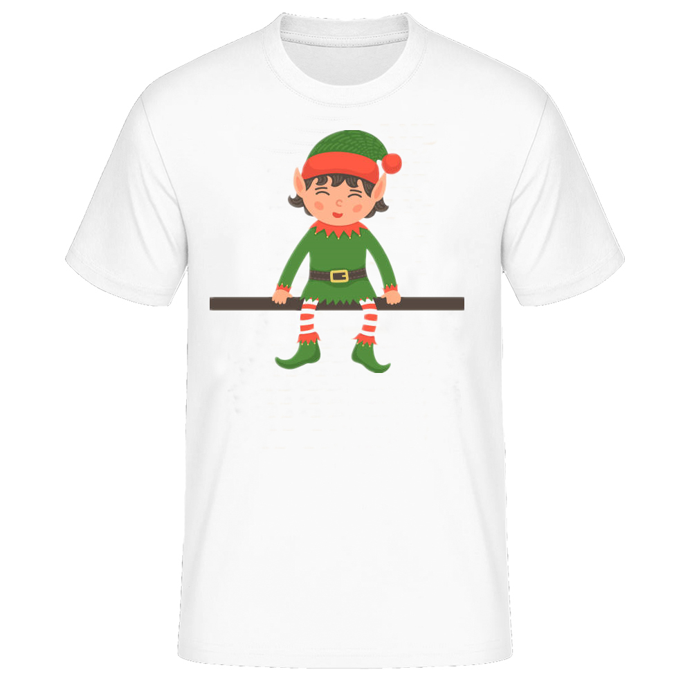 Weihnachten elf Druck lustig Herren weiß T-Shirt