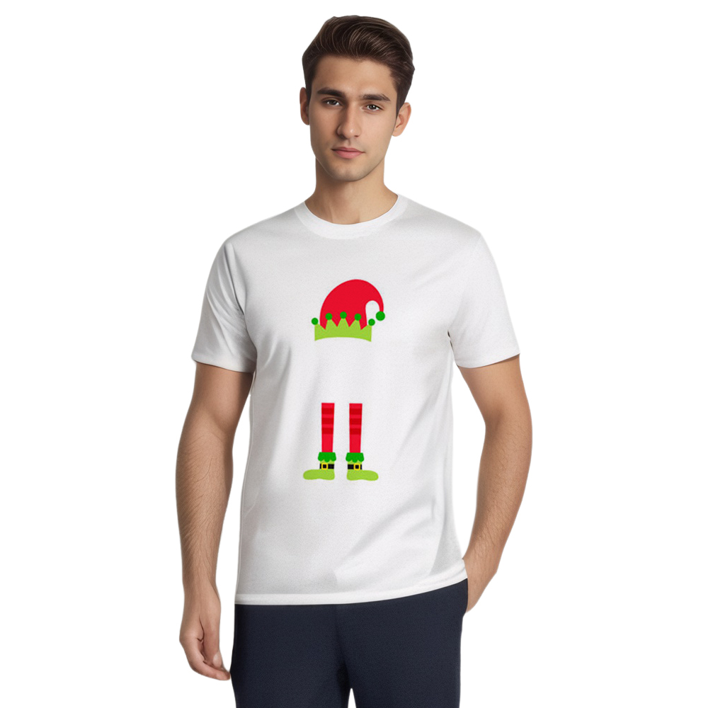 Weihnachten Elf Druck lustiges T-Shirt Herren weiß T-Shirt