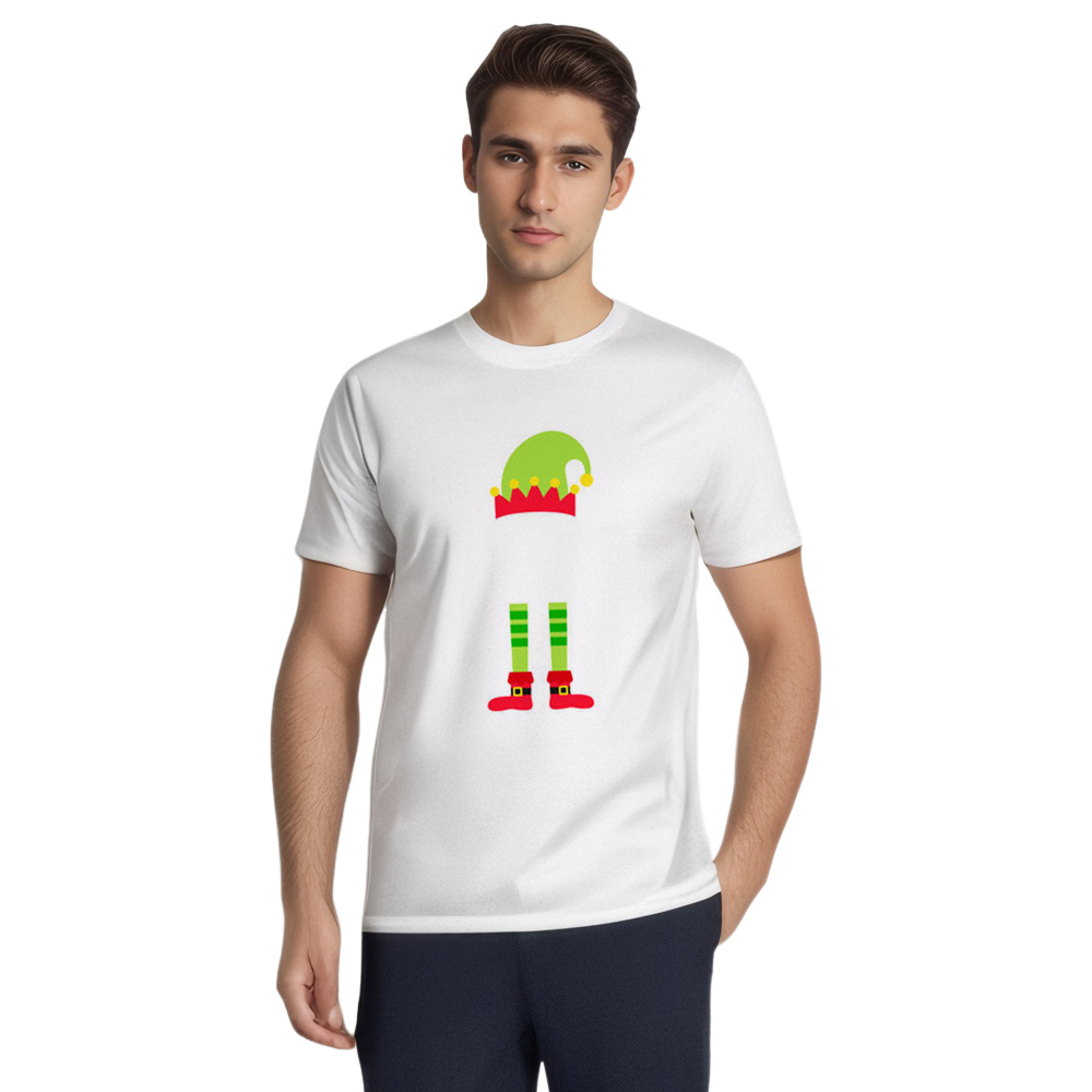 Weihnachten Elf Druck lustiges T-Shirt Herren weiß T-Shirt