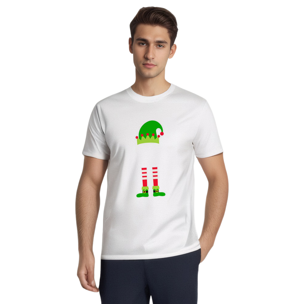 Weihnachten Elf Druck lustiges T-Shirt Herren weiß T-Shirt